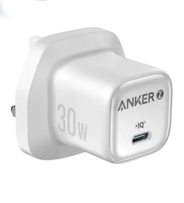 تصویر  شارژر دیواری انکر 30 وات مدل  Zolo GaN Compact Charger UK A2698