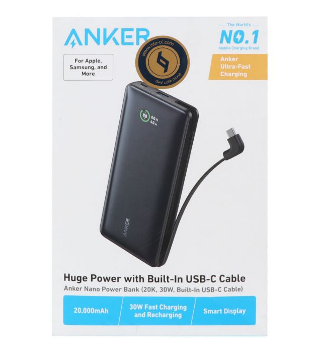 تصویر  پاوربانک 30W انکر مدل A1387H11 ظرفیت 20000 میلی آمپر ساعت به همراه کابل USB-C
