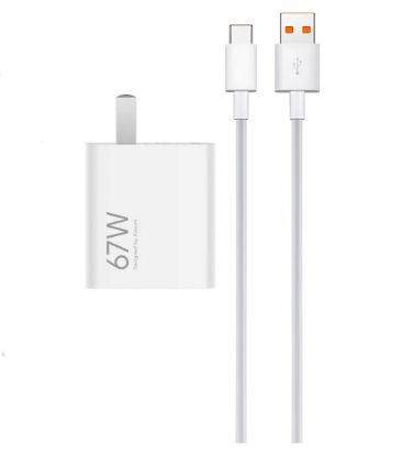 تصویر  شارژر دیواری 67W سرکارتنی فست تک پورت شیائومی مدل MDY-15-EQ  به همراه کابل Type-C
