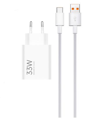 تصویر  شارژر دیواری 33W سرکارتنی فست تک پورت شیائومی مدل MDY-16-EF  به همراه کابل Type-C