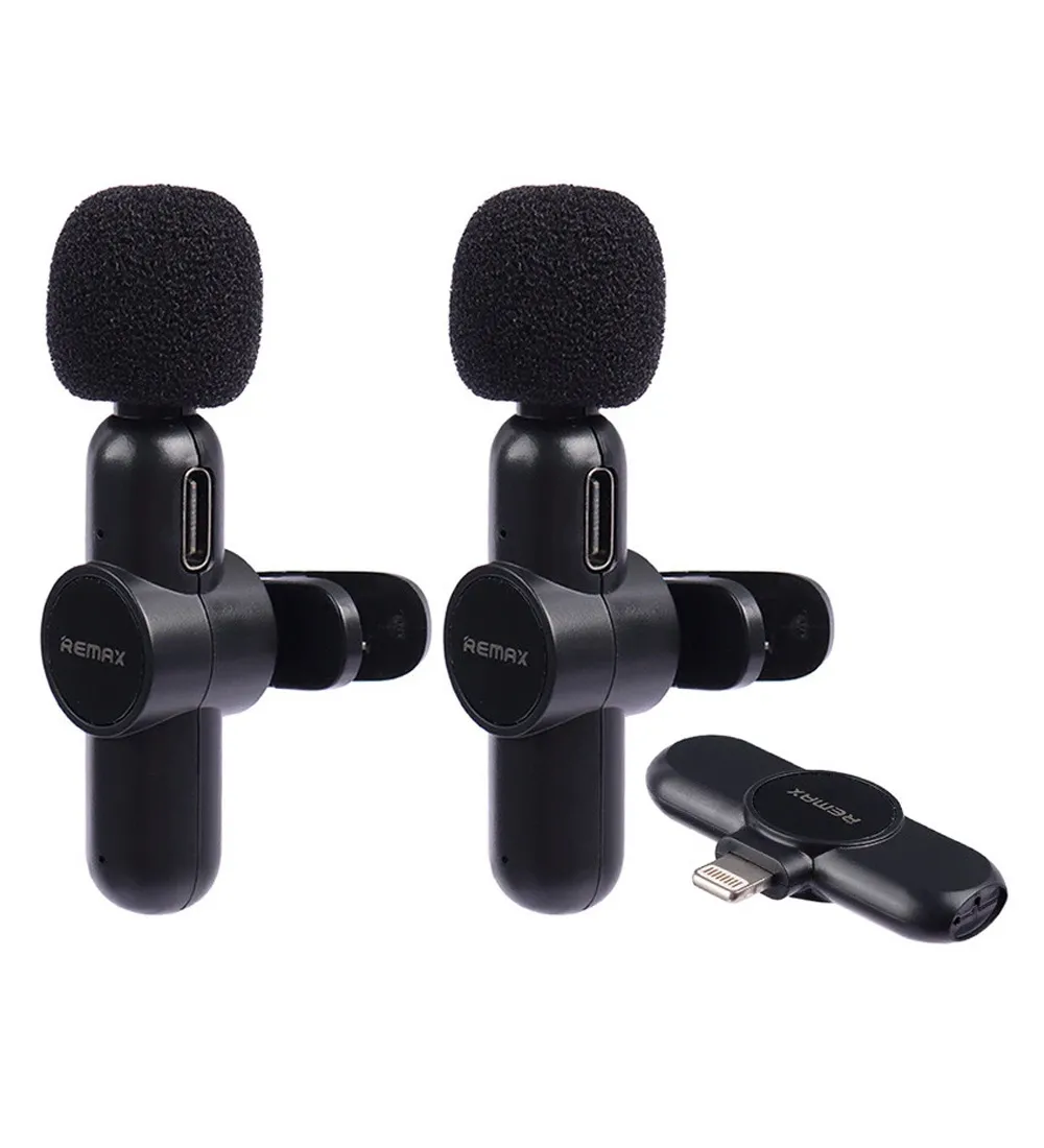 تصویر  میکروفون یقه ای بی سیم تایپ سی / لایتنینگ مدل K10 (دو میکروفون)