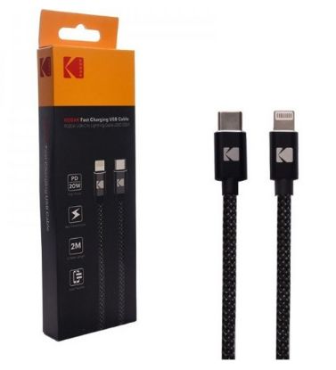 تصویر  کابل شارژ 20 وات Lightning به USB-C کداک مدل USBC-5924 طول 2 متر