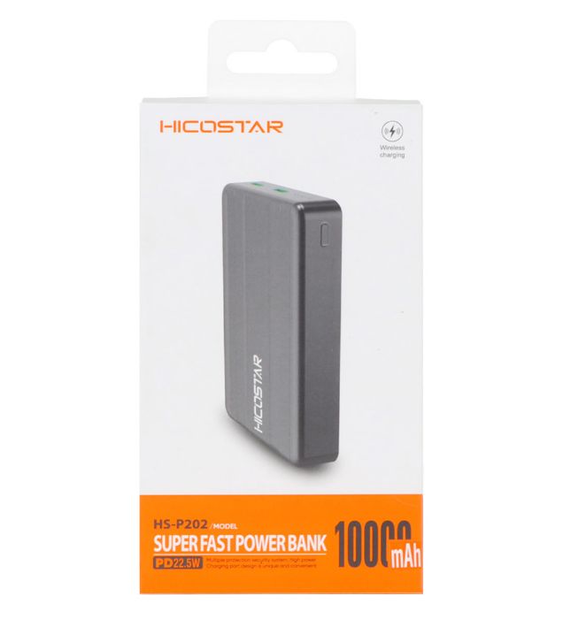 تصویر  پاوربانک 22.5W هیکو استار مدل HS-P202 ظرفیت 10000 میلی آمپر ساعت تصویر  پاوربانک 22.5W هیکو استار مدل HS-P202 ظرفیت 10000 میلی آمپر ساعت