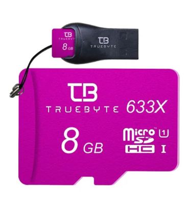کارت حافظه میکرو اس دی تروبایت مدل 633X MicroSD HC Class 10 UHS-I U1 W/A به همراه کارت خوان ظرفیت 8 گیگابایت