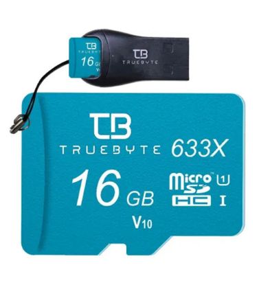 تصویر  کارت حافظه میکرو اس دی تروبایت مدل 633X MicroSD HC V10 Class 10 UHS-I U1 W/A به همراه کارت خوان ظرفیت 16 گیگابایت
