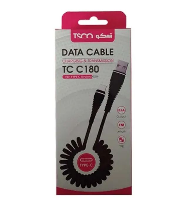 تصویر  کابل شارژ USB به USB-C تسکو مدل TCC180 طول 1 متر