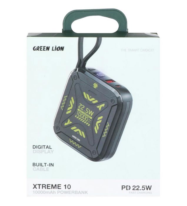 تصویر  پاوربانک 22.5W گرین لاین مدل GNXTREM10BK ظرفیت 10000 میلی آمپر ساعت