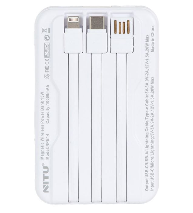 تصویر  پاوربانک نیتو مدل NPB14 ظرفیت 10000 میلی آمپر ساعت