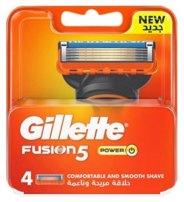 تصویر  تیغ یدک ژیلت فیوژن فایو پاور 4 عددی