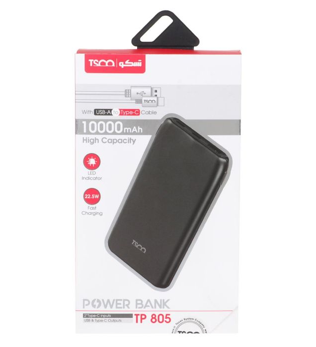 تصویر  پاوربانک 22.5W تسکو مدل TP 805 ظرفیت 10000 میلی آمپر ساعت