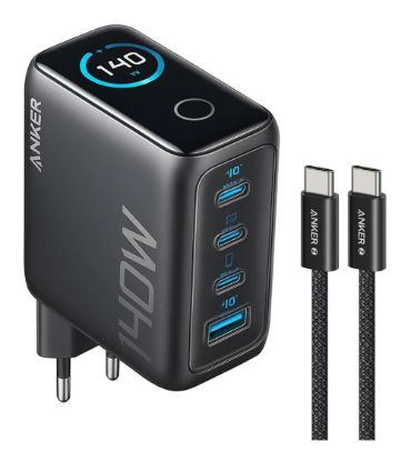 شارژر دیواری انکر 140 وات مدل A2697 به همراه کابل USB-C به طول 1.5 متر