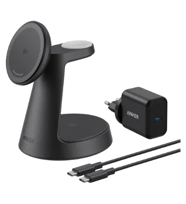 تصویر  شارژر بی سیم 15W انکر مدل ( Qi2 B25M4 (3 in 1 Stand