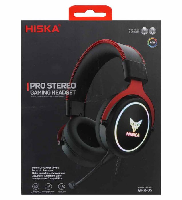 تصویر  هدفون باسیم گیمینگ هیسکا مدل GHR-05