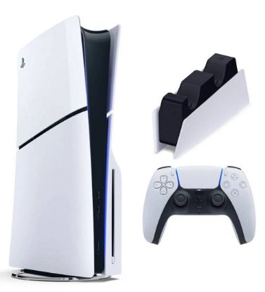 تصویر  پلی استیشن 5 اسلیم استاندارد دیسک خور ریجن اروپا 2016 به همراه پایه شارژر ظرفیت 1 ترابایت