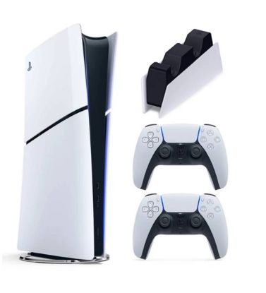 تصویر  پلی استیشن 5 اسلیم دیجیتال ریجن آمریکا 2015 به همراه یک دسته اضافه و یک پایه شارژر ظرفیت 1 ترابایت