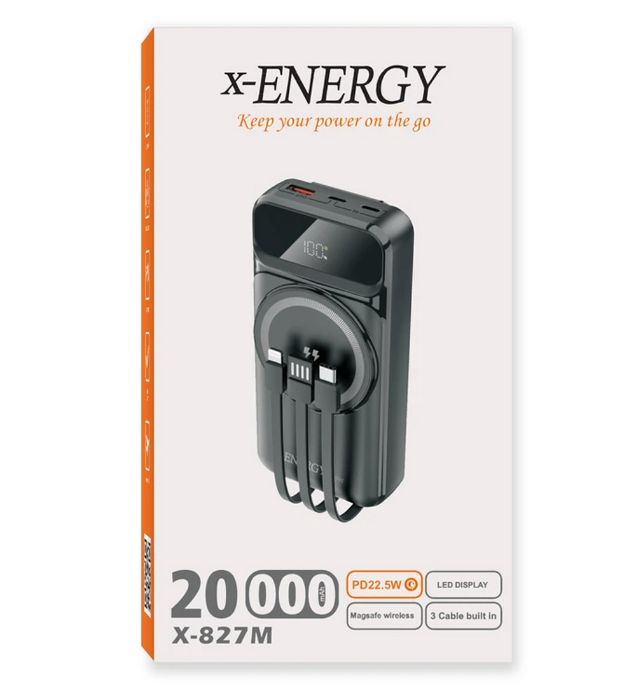 تصویر  پاوربانک ایکس انرژی مدل X-827M 22.5W ظرفیت 20000 میلی آمپر ساعت