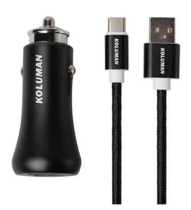 تصویر  شارژر فندکی 20 وات کلومن مدل KC-C02 همراه با کابل Type-C