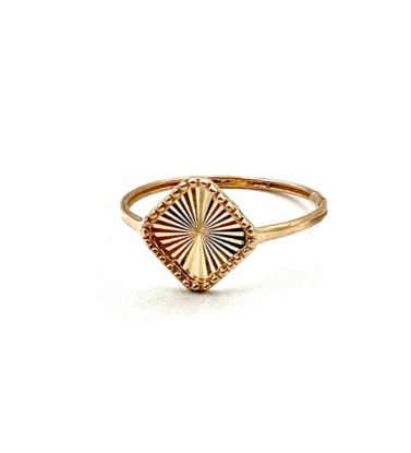 تصویر  انگشتر طلا زنانه 18 عیار مدل ونکلیف طرح لوزی - 0.84 گرم