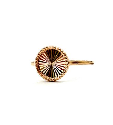 تصویر  انگشتر طلا زنانه 18 عیار مدل ونکلیف طرح گرد - 0.92 گرم