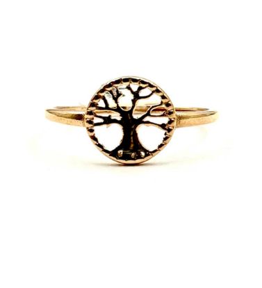 تصویر  انگشتر طلا زنانه 18 عیار طرح درخت - 0.94 گرم