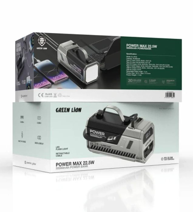 تصویر  پاوربانک 100W گرین لاین مدل Power Max ظرفیت 50000 میلی آمپر ساعت