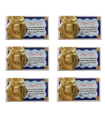 تصویر سکه طلا 1 گرمی 18 عیار مدل پارسیان پایتخت پک 6 تایی (6 گرمی)