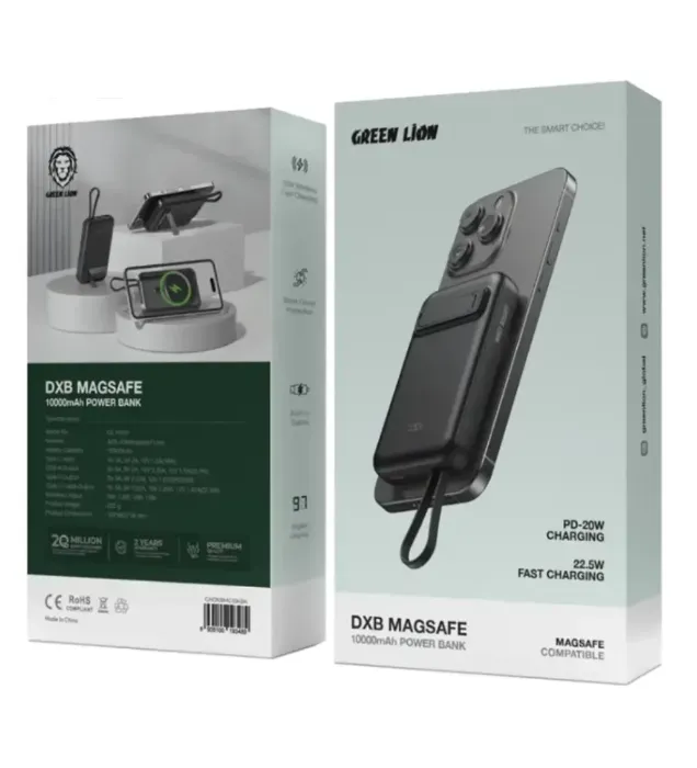 تصویر  پاوربانک گرین لاین 22.5W مدل DXB ظرفیت 10000 میلی آمپر ساعت