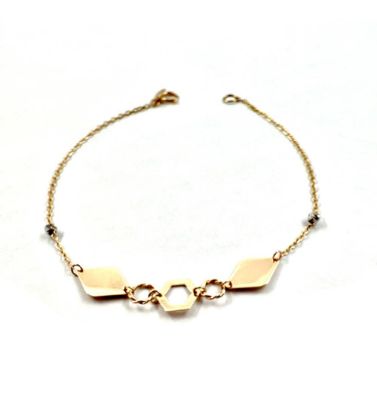 تصویر  دستبند طلا زنانه 18 عیار آمیتیس طرح هگزا - 1.52 گرم