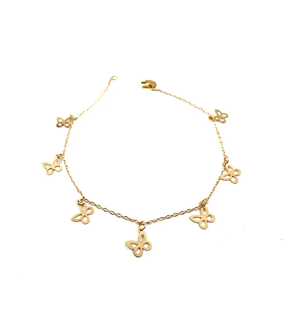 تصویر  دستبند طلا زنانه 18 عیار زرایران طرح پروانه کوچک - 1.43 گرم