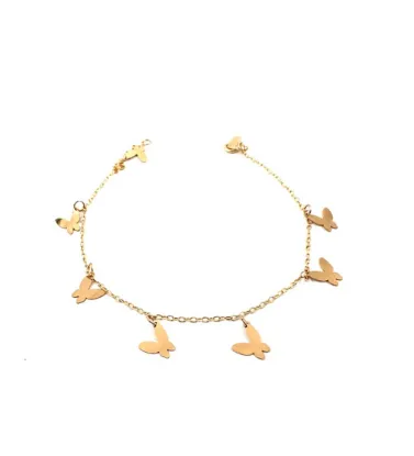 تصویر  دستبند طلا زنانه 18 عیار زرایران طرح پروانه بزرگ - 1.58 گرم