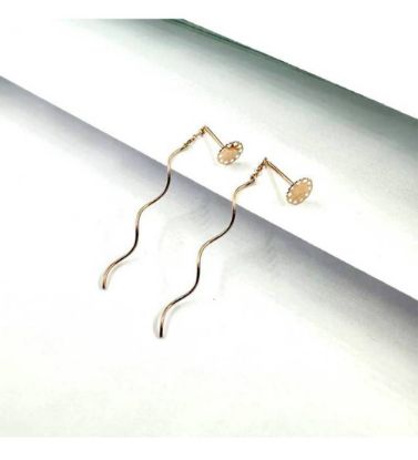 تصویر  گوشواره طلا زنانه 18 عیار سلین زرایران طرح خورشید و موج - 0.85 گرم