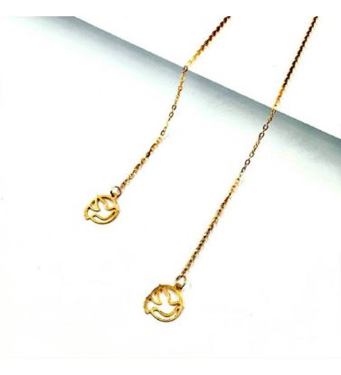 تصویر  گوشواره طلا زنانه 18 عیار بخیه طرح پرواز - 1.03 گرم