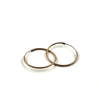 تصویر  گوشواره طلا زنانه 18 عیار حلقه ای طرح ساده - 1 گرم