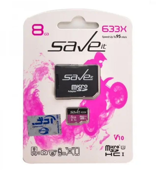 تصویر  کارت حافظه میکرو اس دی سیویت مدل CL10 U1 633X UHS-I V10 به همراه آداپتور ظرفیت 8 گیگابایت