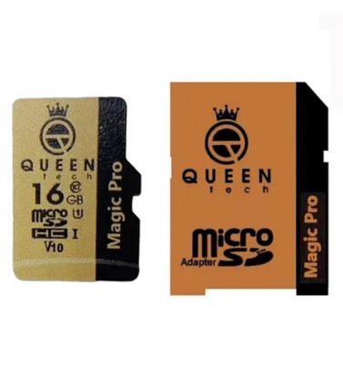 تصویر  کارت حافظه میکرو اس دی کویین تک مدل  CL10 U1 633X Magic Pro UHS-I V10 به همراه آداپتور ظرفیت 16 گیگابایت