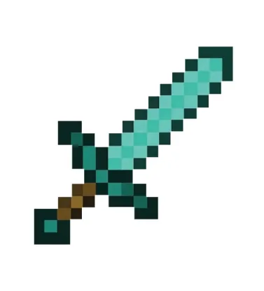 تصویر  استیکر شمشیر ماینکرافت آبی