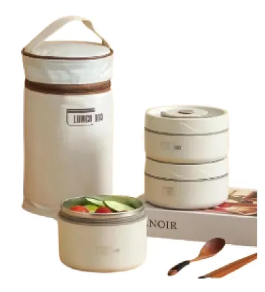 تصویر  لانچ باکس 3 تکه همراه با کیف عایق دار