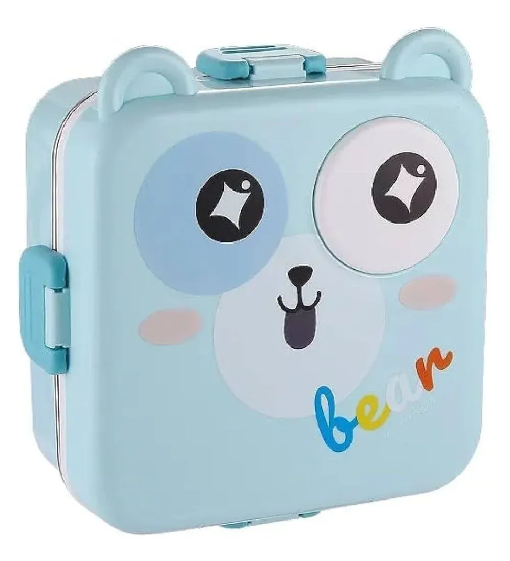 تصویر  ظرف غذا دو طبقه طرح خرس