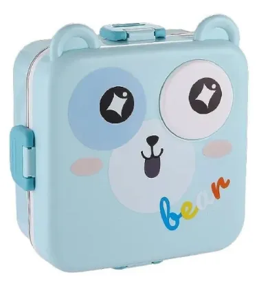 تصویر  ظرف غذا دو طبقه طرح خرس