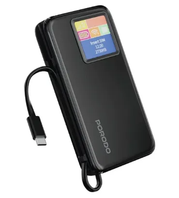 تصویر پاوربانک پرودو مدل PDPBFCH087 ظرفیت 10000 میلی آمپر ساعت با مودم جیبی 4G LTE