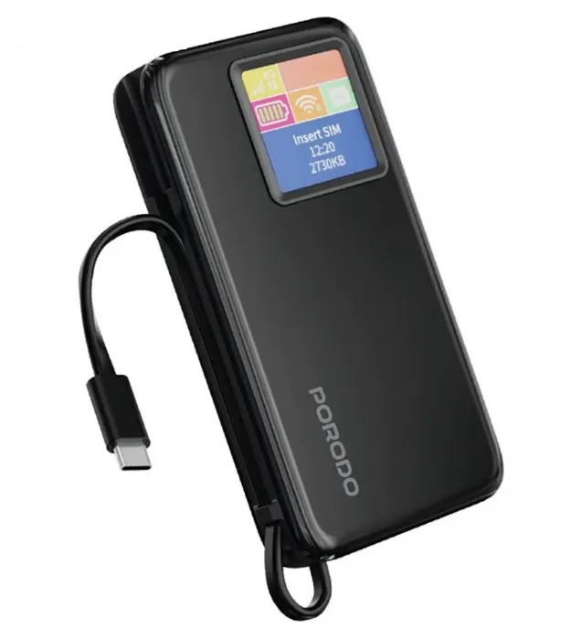 تصویر  پاوربانک پرودو مدل PDPBFCH087 ظرفیت 10000 میلی آمپر ساعت با مودم جیبی 4G LTE