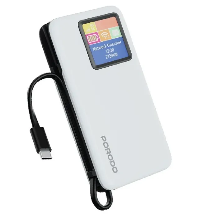 تصویر  پاوربانک پرودو مدل PDPBFCH087 ظرفیت 10000 میلی آمپر ساعت با مودم جیبی 4G LTE