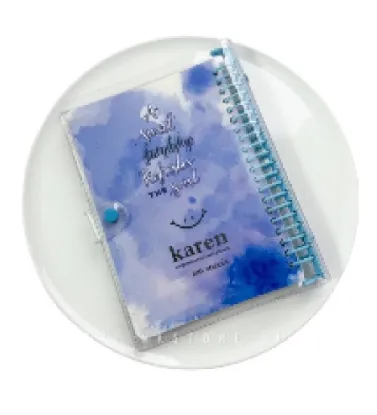 تصویر  کلاسور شفاف پینترستی 20 حلقه قفل فلزی