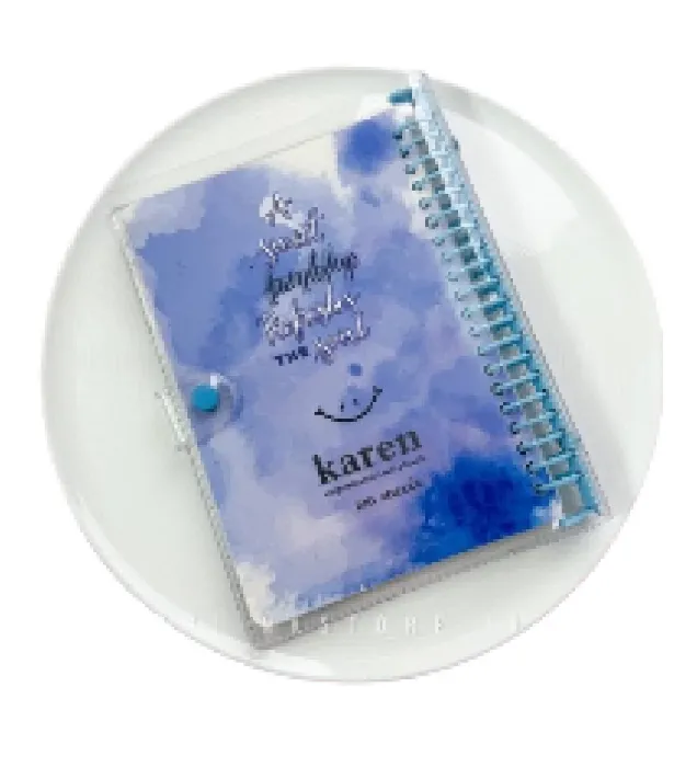 تصویر  کلاسور شفاف پینترستی 20 حلقه قفل فلزی