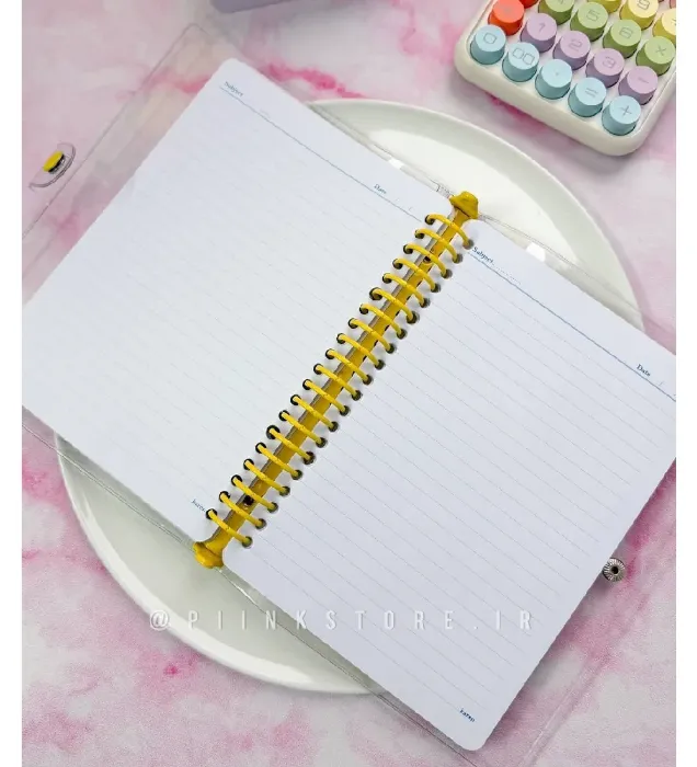 تصویر  کلاسور شفاف پینترستی 20 حلقه قفل فلزی