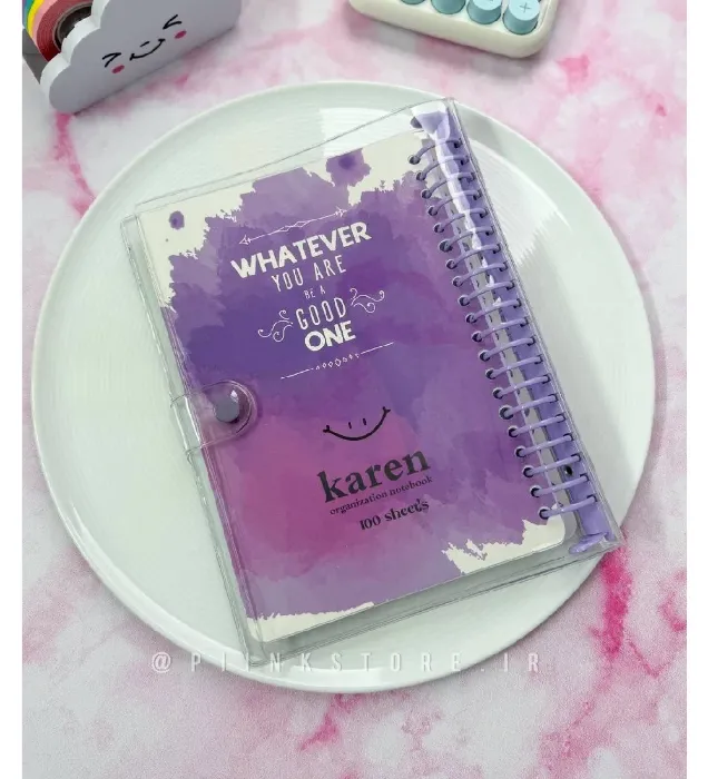 تصویر  کلاسور شفاف پینترستی 20 حلقه قفل فلزی