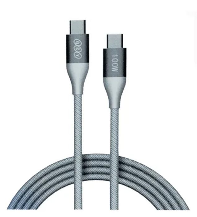 تصویر  کابل شارژ USB-C 100W به USB-C کیو سی وای مدل DC22 طول کابل 1.2 متر