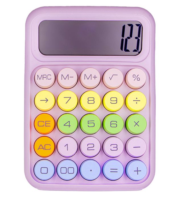 تصویر  ماشین حساب فانتزی سایز بزرگ دکمه رنگی مدل 817