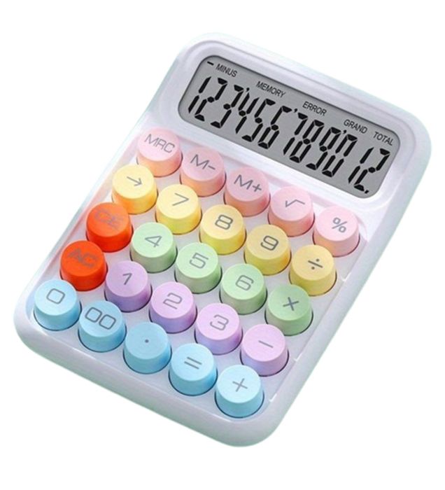 تصویر  ماشین حساب فانتزی سایز بزرگ دکمه رنگی مدل 817