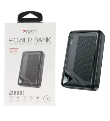 تصویر  پاوربانک 22.5W یسیدو مدل YP83 ظرفیت 20000 میلی آمپر ساعت